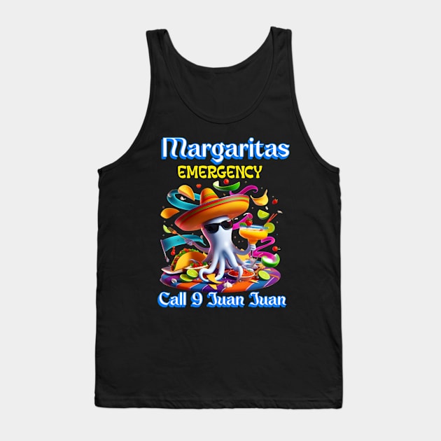 Margarita Emergency Sombrero-Wearing Octopus Tank Top by coollooks